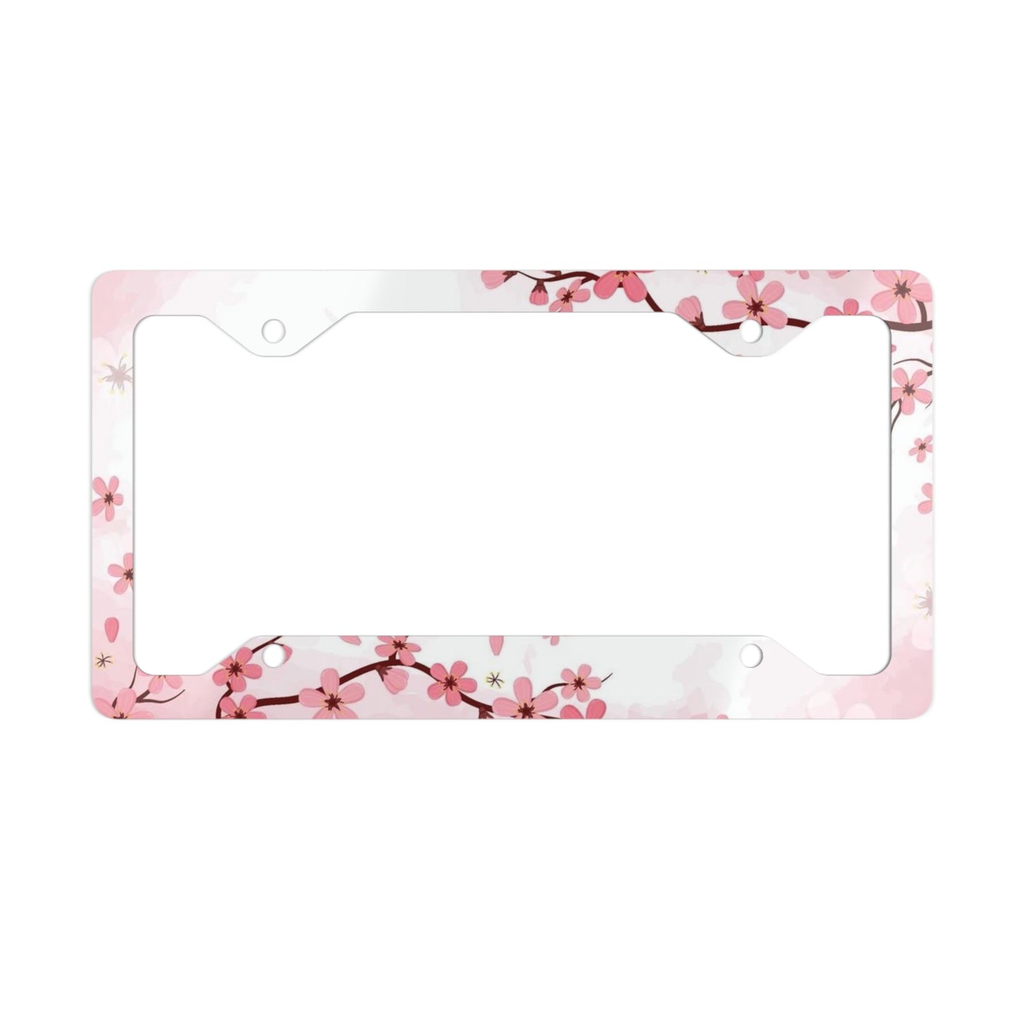 Cherry Blossom Metal License Plate Frame | Floral Sakura Plate Frame