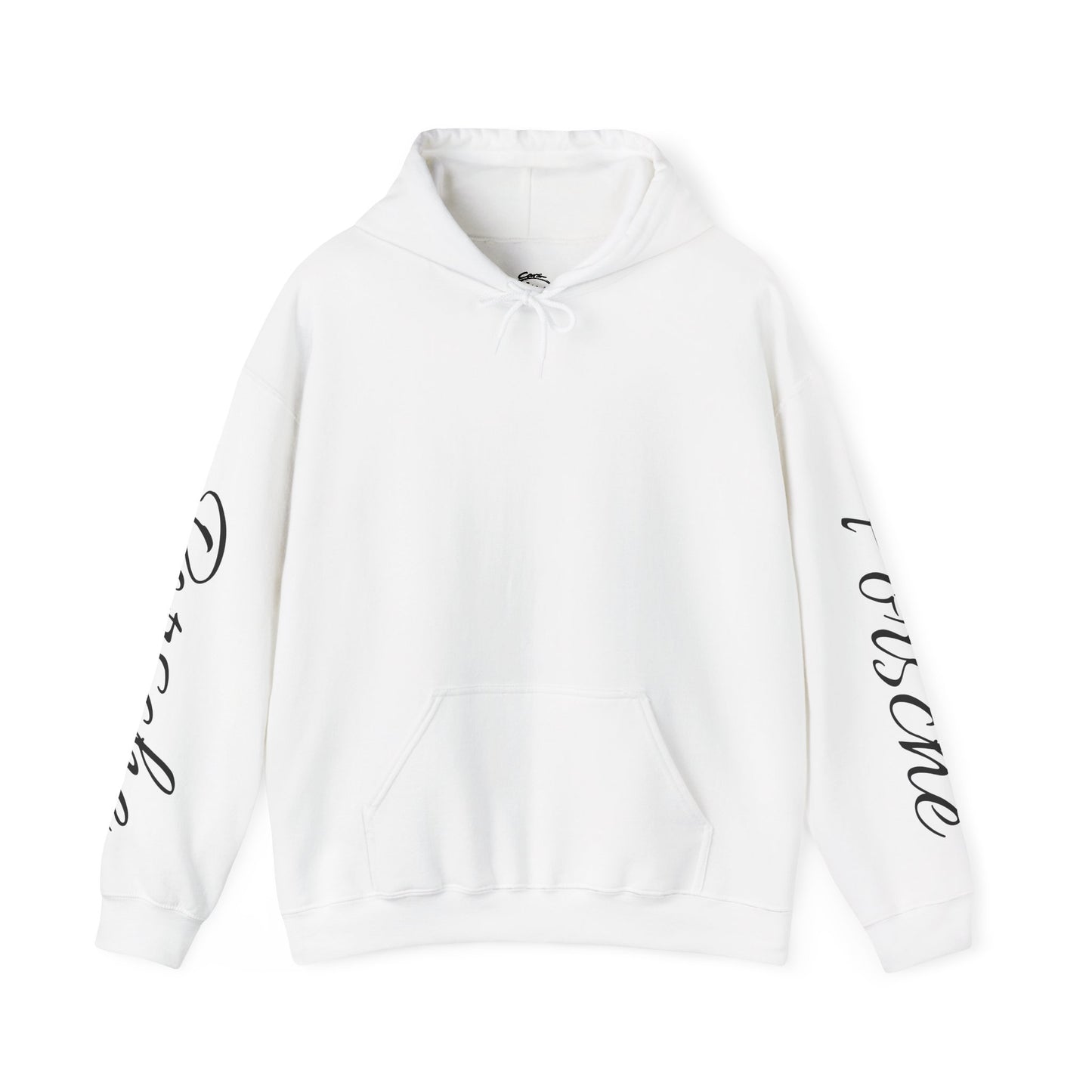 Vintage Porsche Car Hoodie | Script 'Porsche' Sleeve Graphics