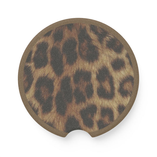 Leopard Print Car Coaster | Soapstone Drink Holder for Cupholders