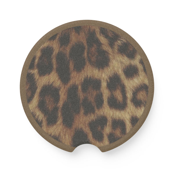 Leopard Print Car Coaster | Soapstone Drink Holder for Cupholders