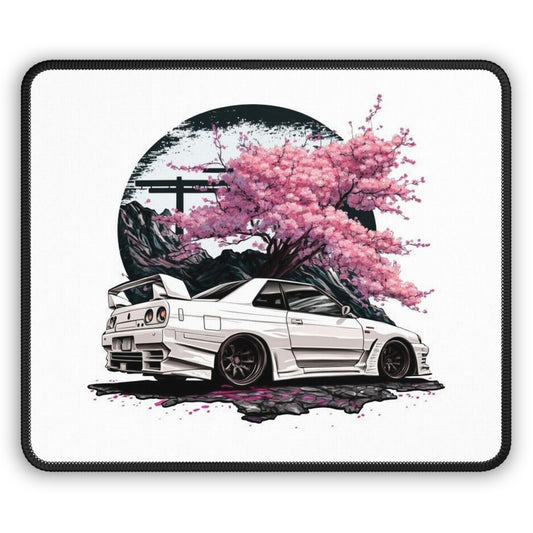 Cherry Blossom Skyline Nissan R32 Gaming Mouse Pad | JDM Drift Car Art