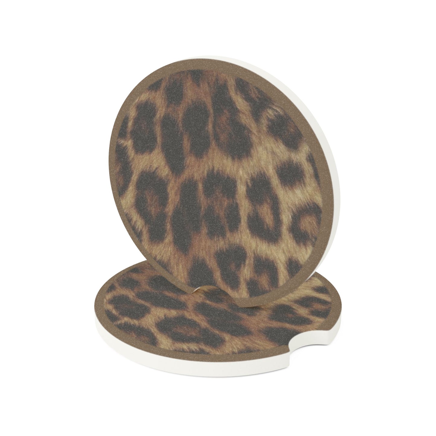 Leopard Print Car Coaster | Soapstone Drink Holder for Cupholders
