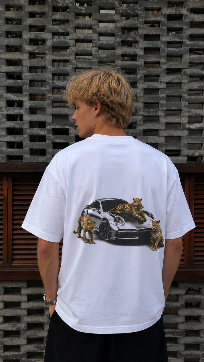Leopards on sports car Tee