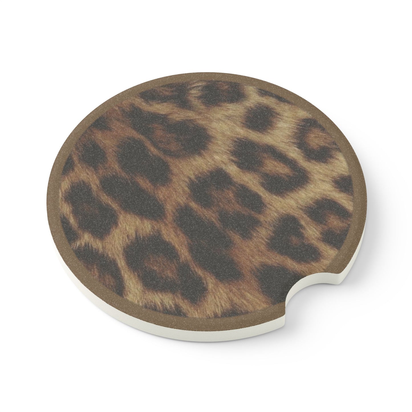 Leopard Print Car Coaster | Soapstone Drink Holder for Cupholders
